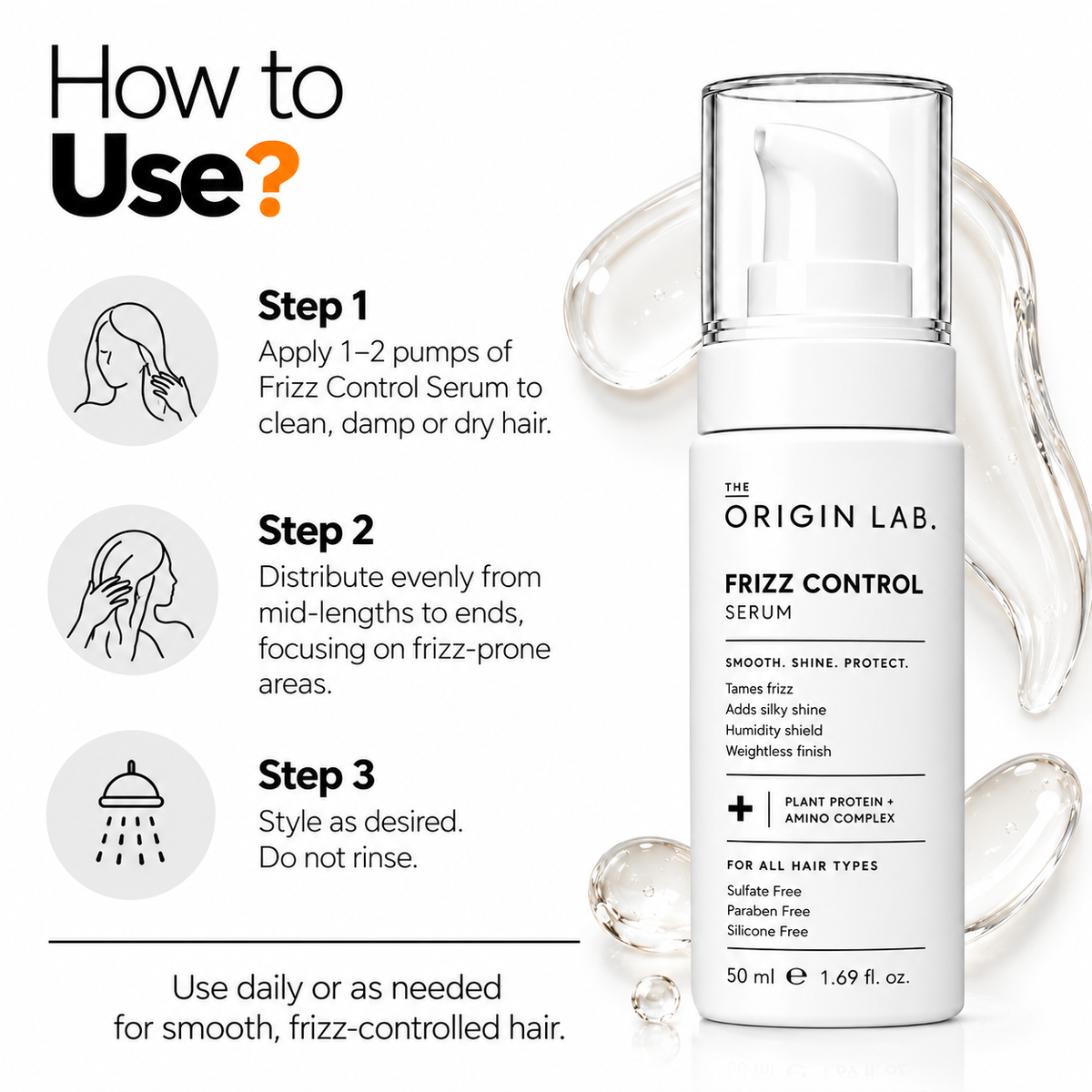 The Origin Lab. Frizz Control Serum – 50 ml