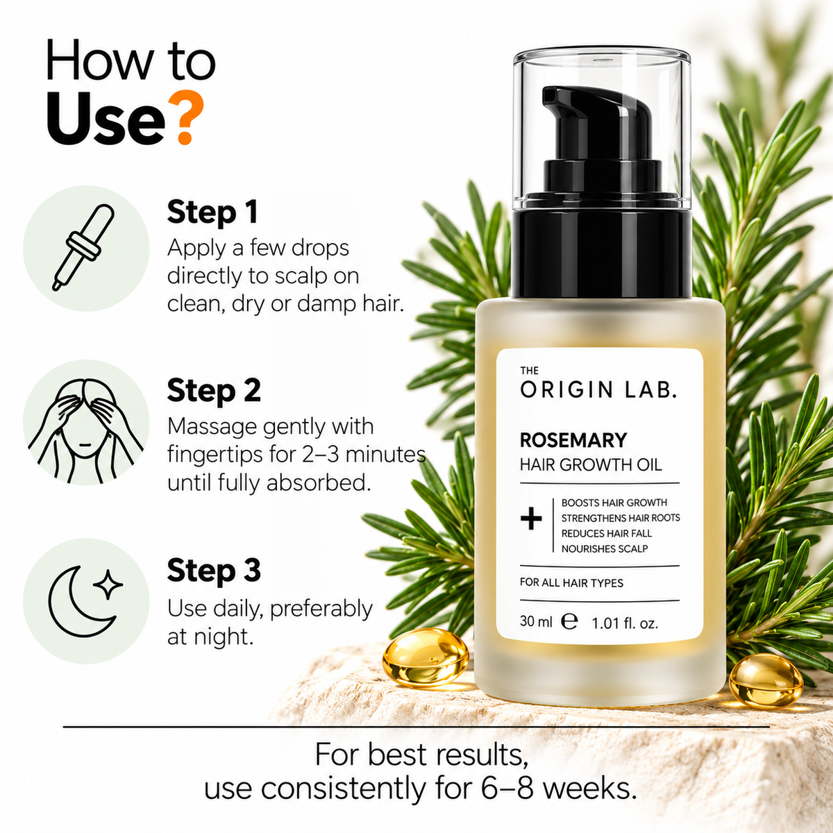 The Origin Lab. Rosemary Hair Growth Oil – 30 ml