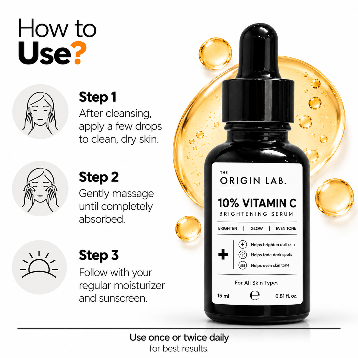 The Origin Lab. 10% Vitamin C Brightening Serum – 15 ml