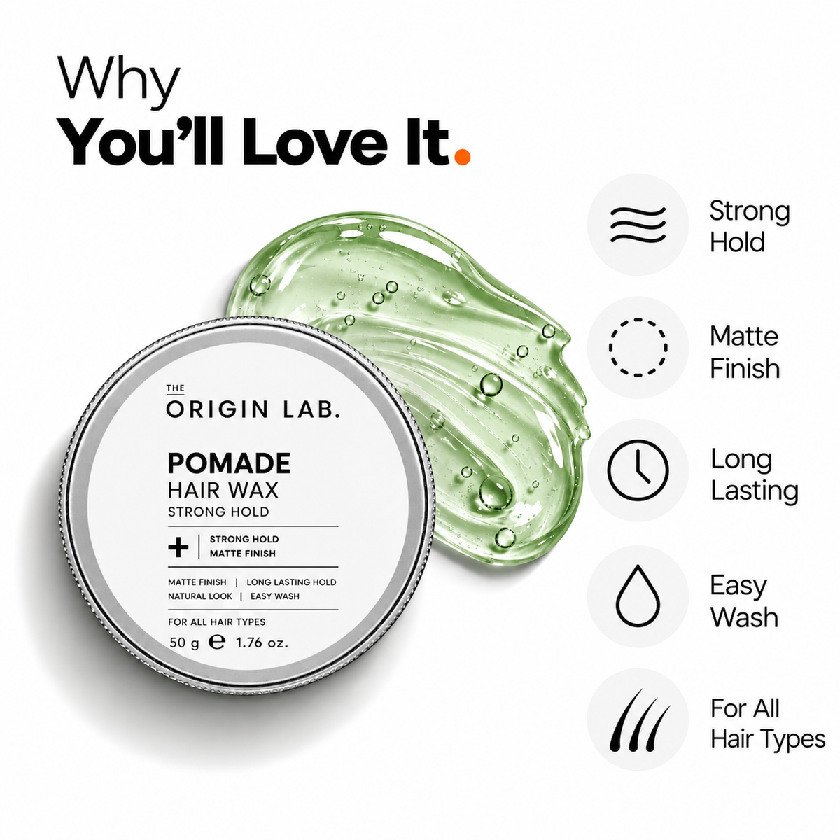 Hair Styling Wax – Strong Hold & Matte Finish | 100 g