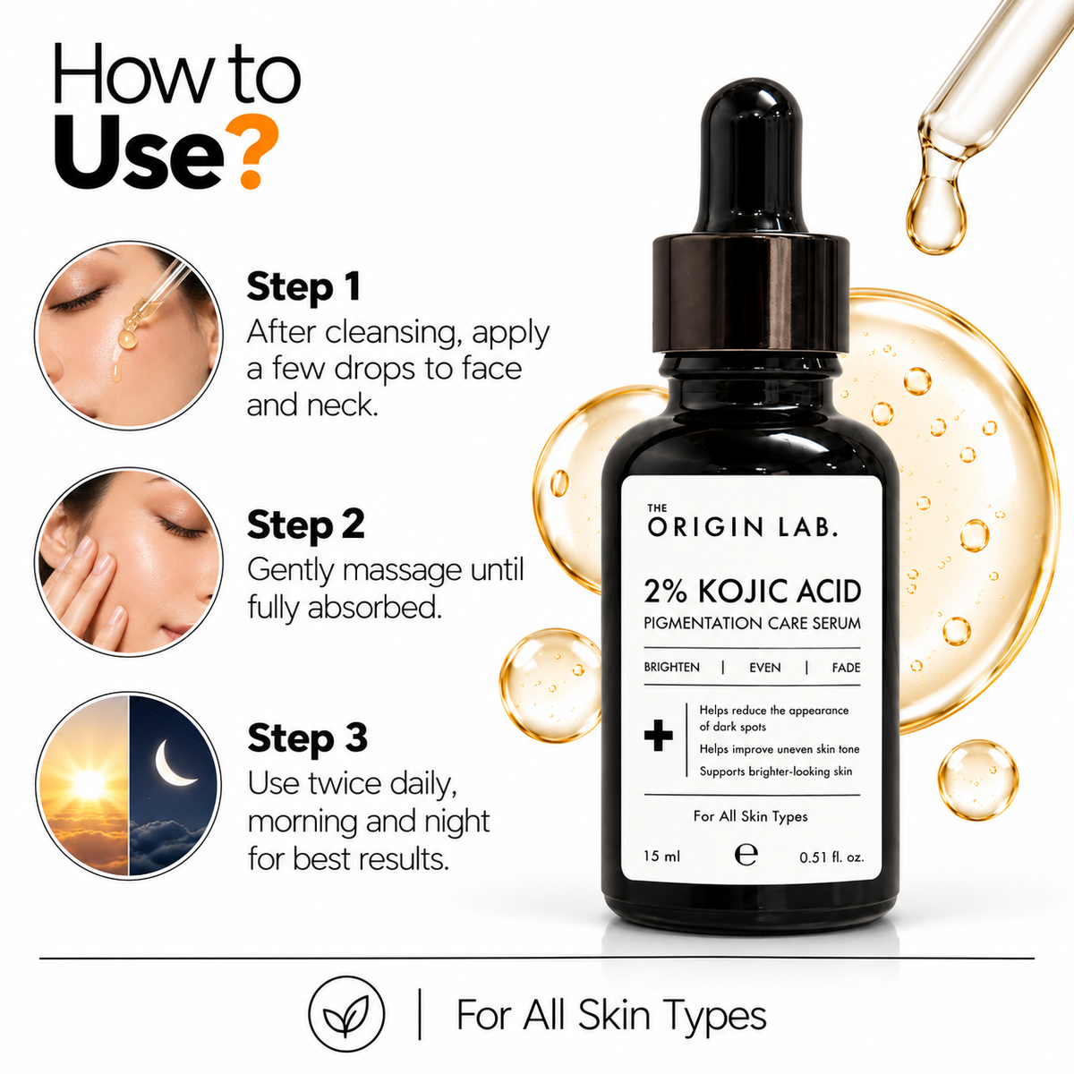 The Origin Lab. 2% Kojic Acid Pigmentation Care Serum – 15 ml