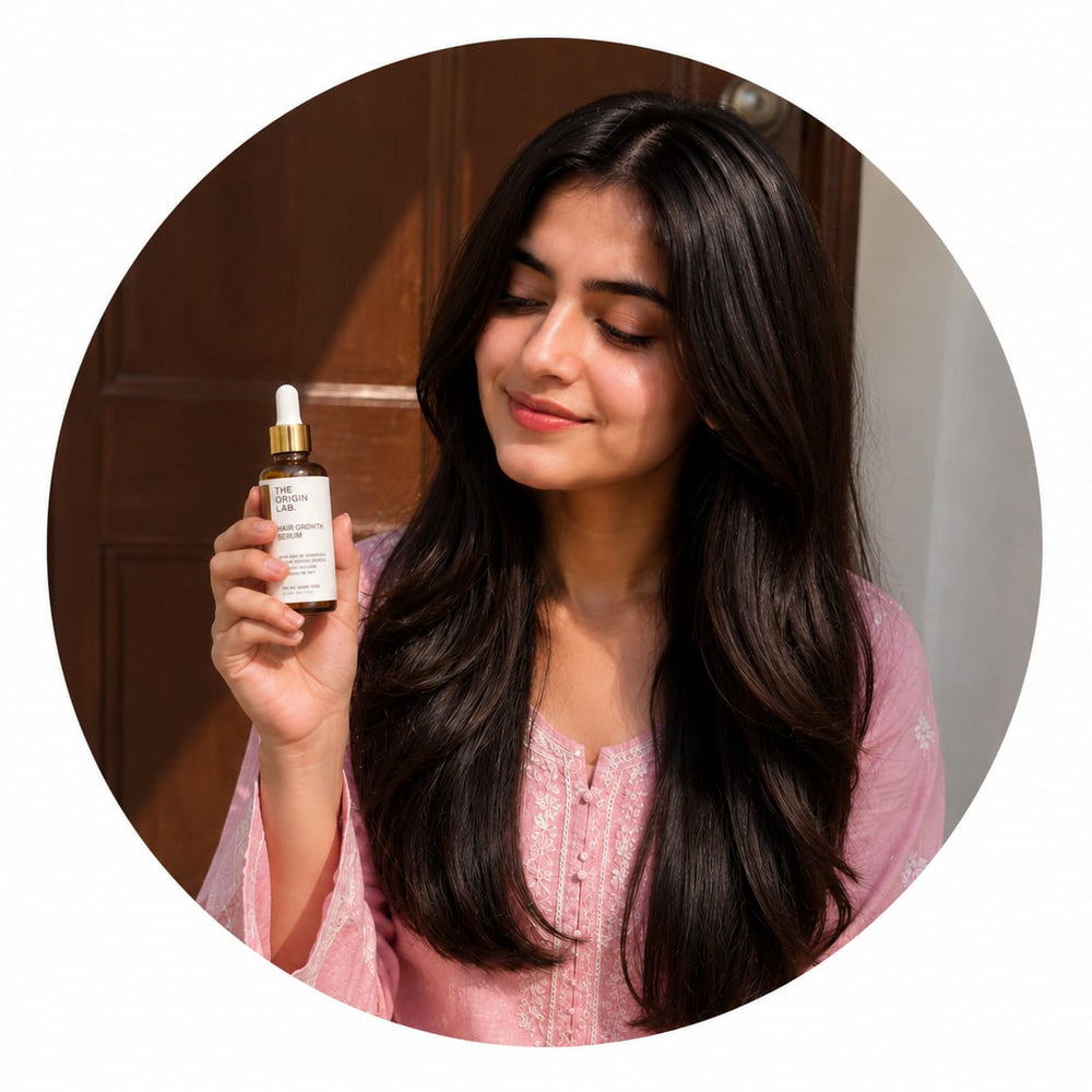 Happy customer using our haircare product