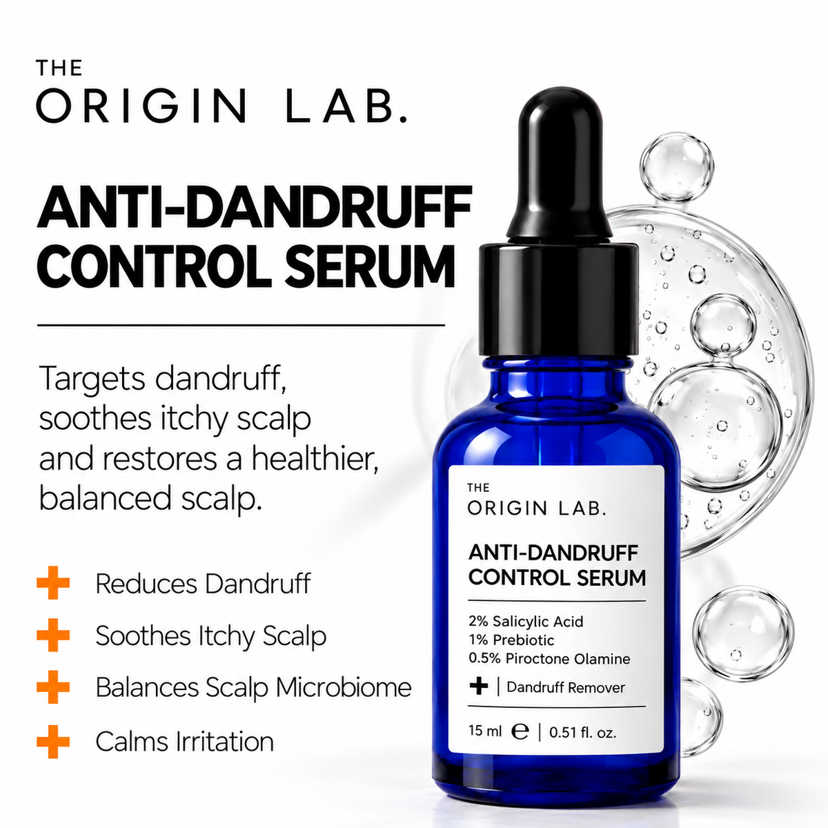 The Origin Lab. Anti-Dandruff Control Serum – 2% Salicylic Acid + 0.5% Piroctone Olamine