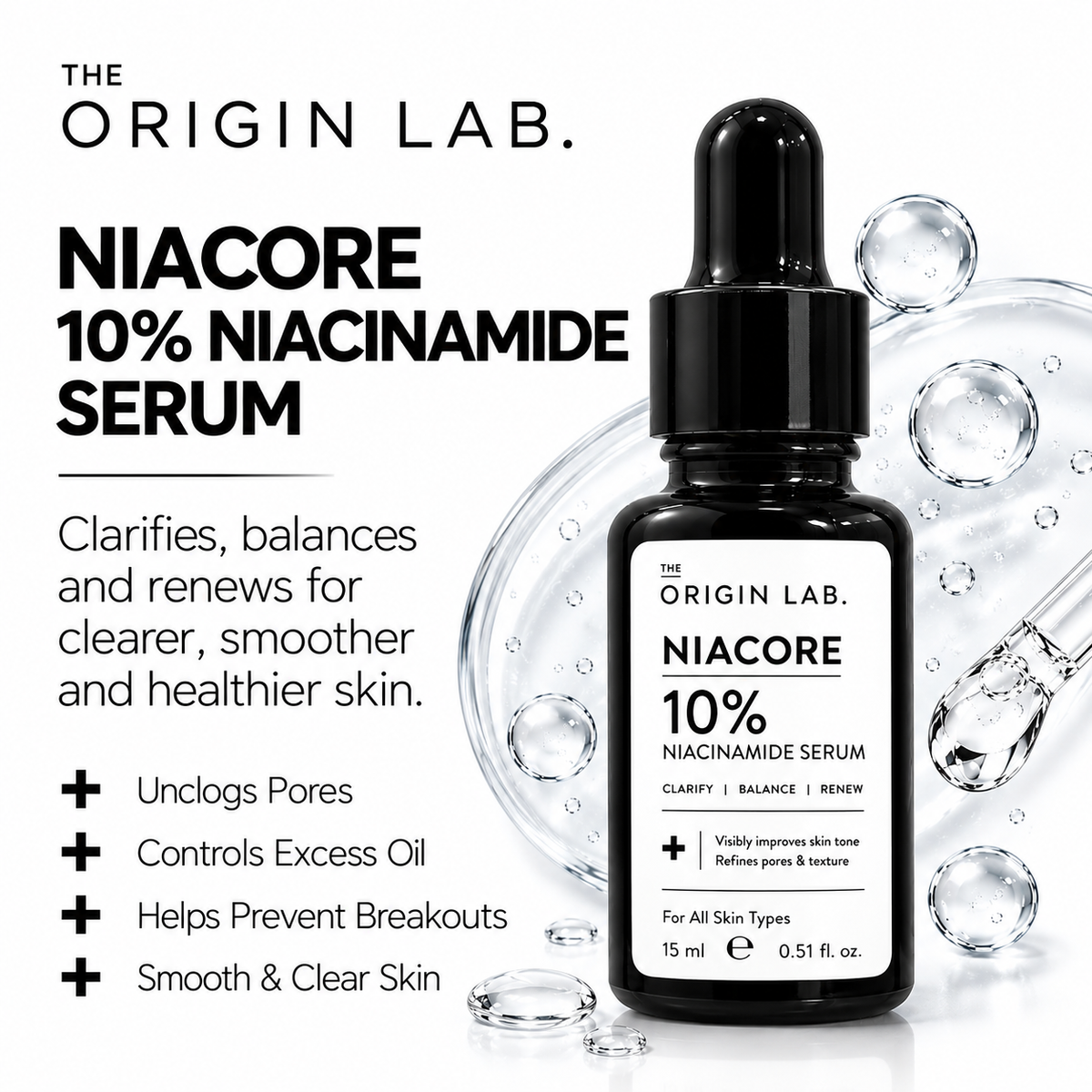 The Origin Lab Niacore 10% Niacinamide Serum – 15ml