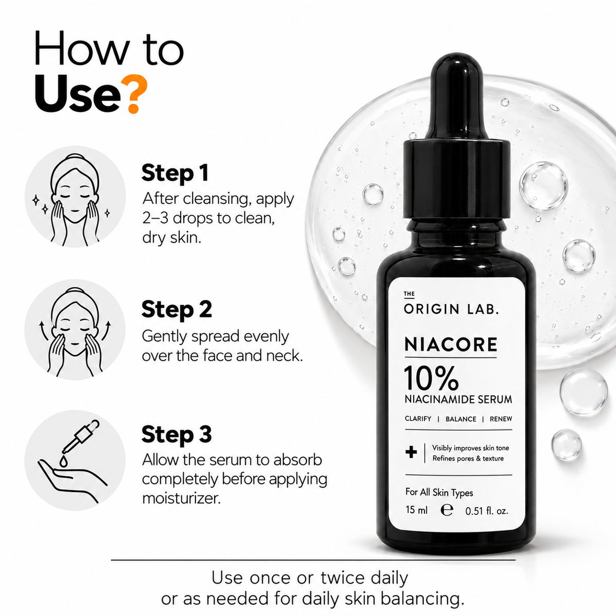 The Origin Lab Niacore 10% Niacinamide Serum – 15ml
