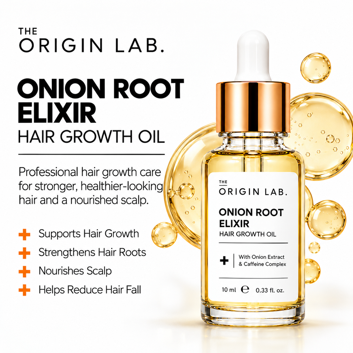 Onion Root Elixir Hair Growth Oil with Onion Extract & Caffeine Complex – 10 ml