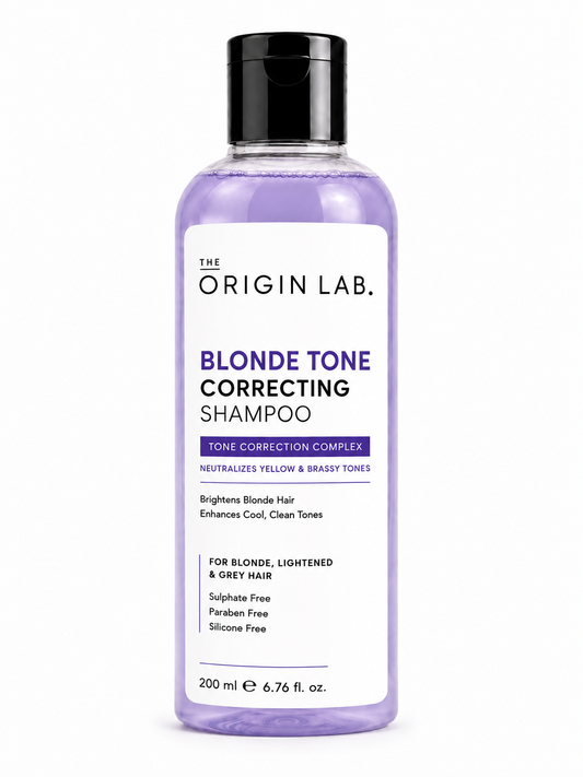 The Origin Lab Blonde Tone Correcting Shampoo – Neutralizes Yellow & Brassy Tones | 200 ml