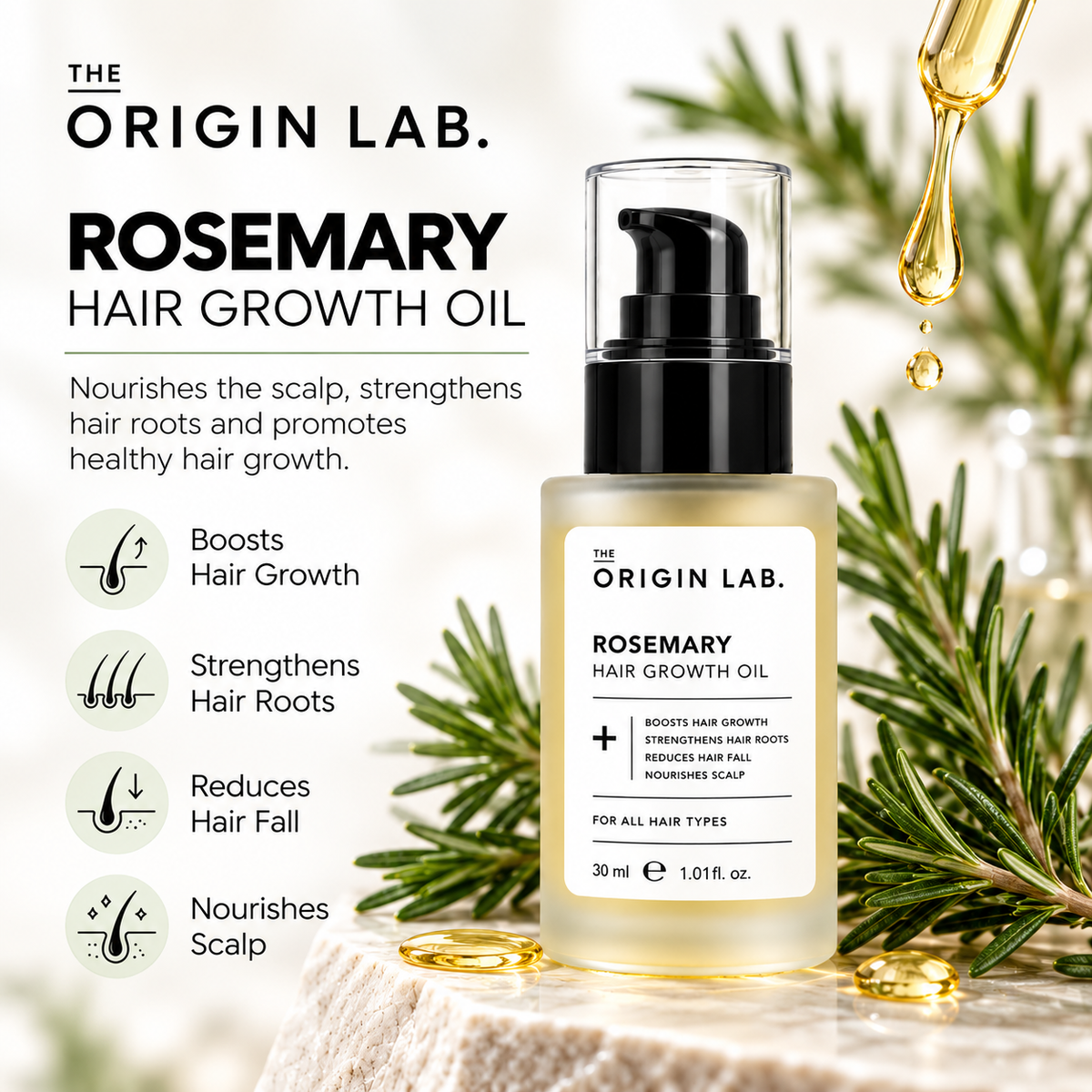 The Origin Lab. Rosemary Hair Growth Oil – 30 ml