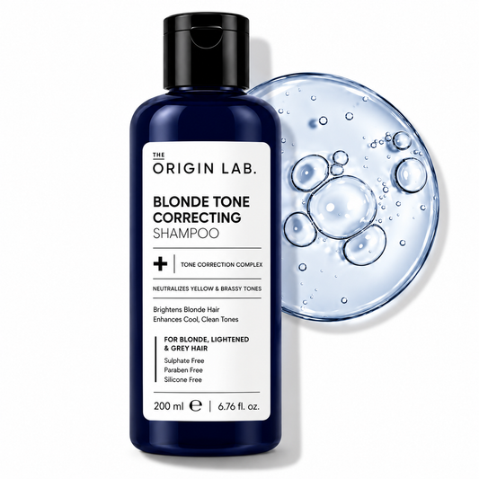 The Origin Lab Blonde Tone Correcting Shampoo – Neutralizes Yellow & Brassy Tones | 200 ml